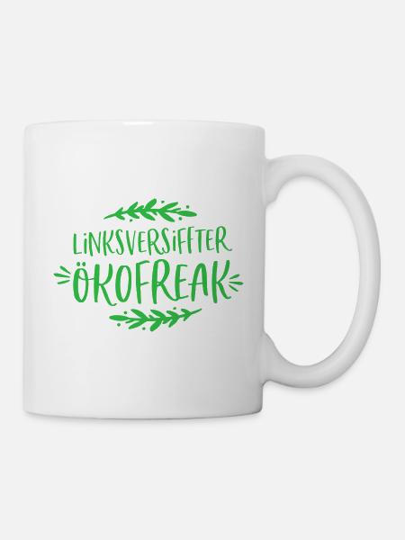 Linksversiffter Ökofreak grün Klimawandel Geschenk - Tasse - Weiß