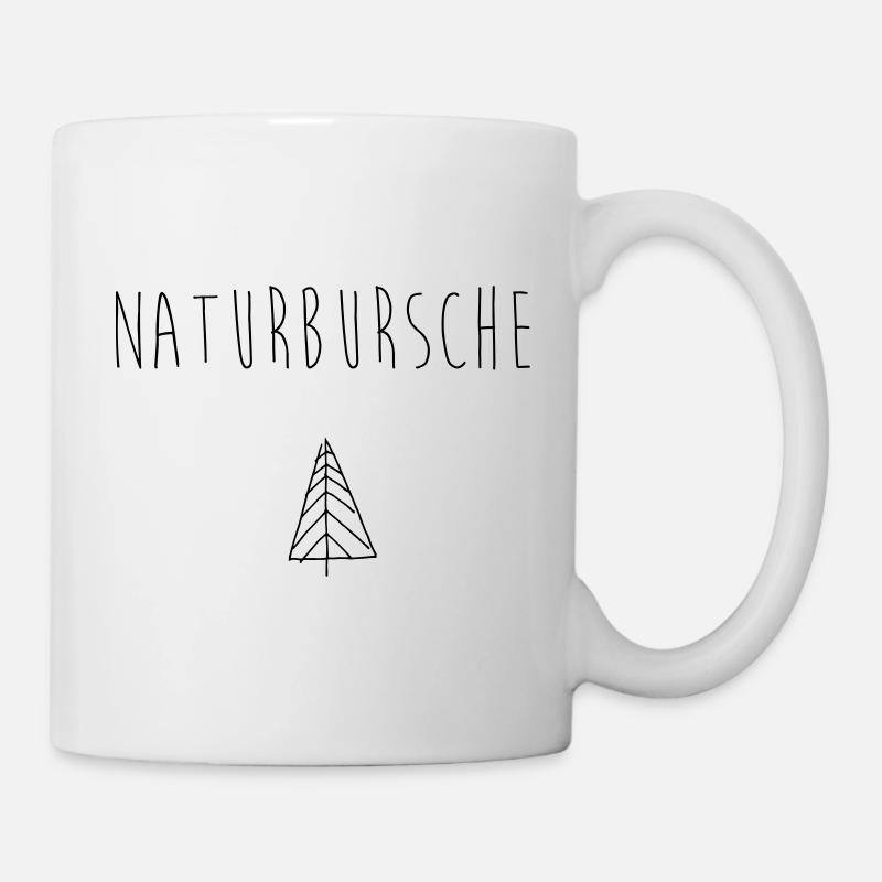 Naturbursche mit Baum schwarz Geschenkidee - Tasse - Weiß
