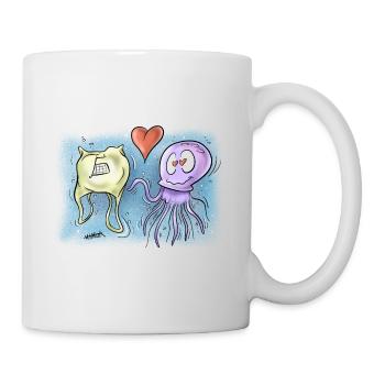 Qualle In Love - Tasse - Weiß - Rechts