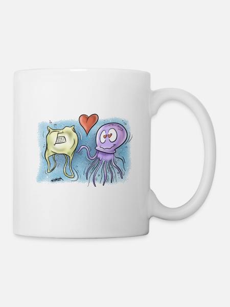 Méduse amoureuse - Mug blanc - blanc