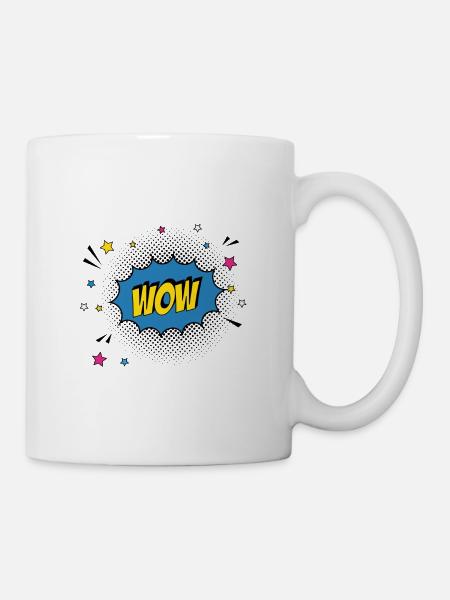comic Wow Retro Pop Art Cartoon Geschenk - Tasse - Weiß