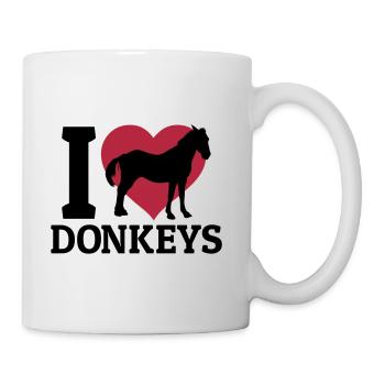 I love donkeys - Mug blanc - blanc - Droite