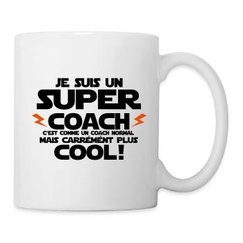 je suis un super coach - Mug blanc - blanc - Droite