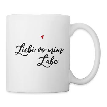Schweizerdeutsch Valentinstag Liebe meines Lebens - Tasse - Weiß - Rechts