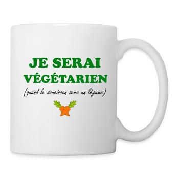 je serai végétarien idée cadeau humour citations - Mug blanc - blanc - Droite