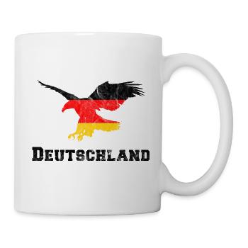 Deutschland-Adler Anflug Greifvogel Schwarzrotgold - Tasse - Weiß - Rechts