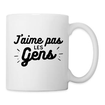J'aime pas les gens cadeau humour insociable - Mug blanc - blanc - Droite