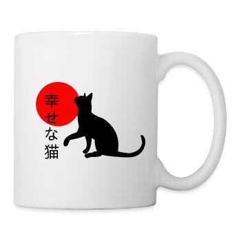 Chat heureux - Japon - Japonais, chat - Mug blanc - blanc - Droite