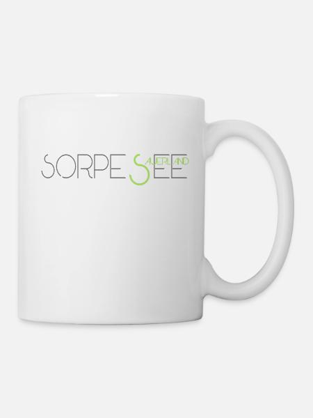 Sorpesee Sauerland Motiv silber/hellgrün - Tasse - Weiß