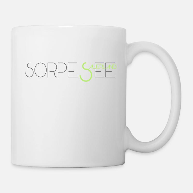 Sorpesee Sauerland Motiv silber/hellgrün - Tasse - Weiß