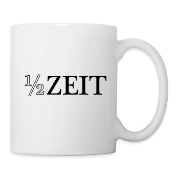 Halbzeit 1/2 Zeit - Tasse - Weiß - Rechts