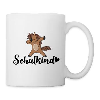 Schulkind Pferd Einschulung Schulanfang Klasse - Tasse - Weiß - Rechts