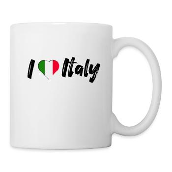 I love Italy Italien Spruch mit Herz Urlaub - Tasse - Weiß - Rechts