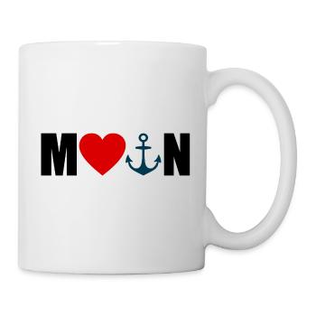 MOIN mit Herz und Anker - Tasse - Weiß - Rechts