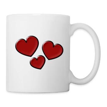 ICH LIEBE DICH. ICH LIEBE DICH. LIEBE. LIEBE. HERZ - Tasse - Weiß - Rechts