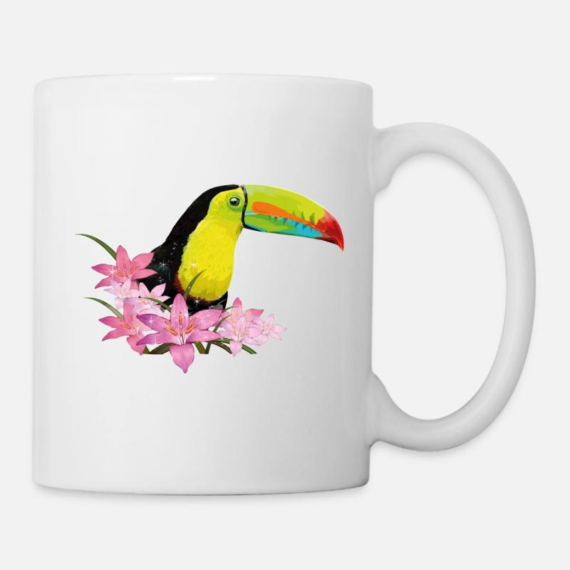 Toucan à bec vert - Mug blanc - blanc