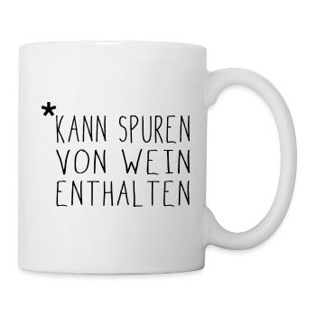 Kann Spuren von wein enthalten Lustiges Geschenk - Tasse - Weiß - Rechts