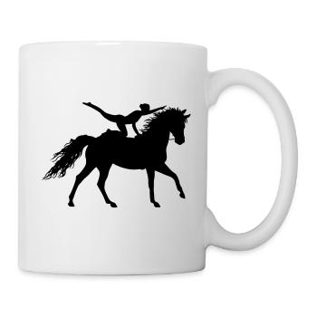 Voltigieren Akrobatik Reitsport Reiten Pferd - Tasse - Weiß - Rechts