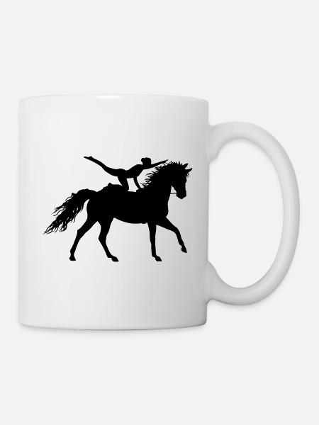 Voltige acrobatie sport équestre équitation cheval - Mug blanc - blanc