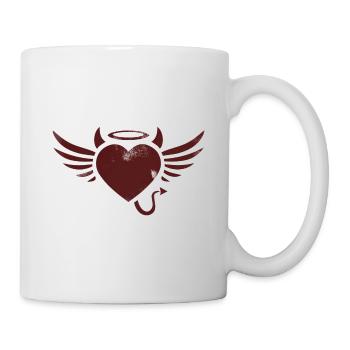 Teufel und Engel Teufelchen Engelchen Devil Angel - Tasse - Weiß - Rechts
