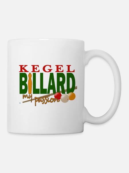 Kegel Billard my passion (mit Kegel) - Tasse - Weiß