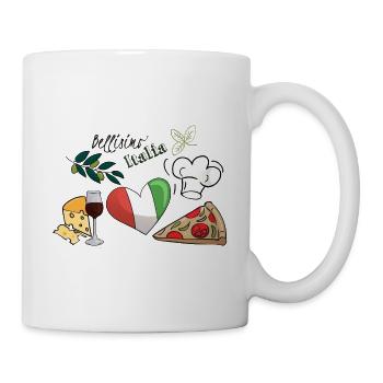 Bellisimo Italia Italie Pizza Fromage Vin Olives - Mug blanc - blanc - Droite