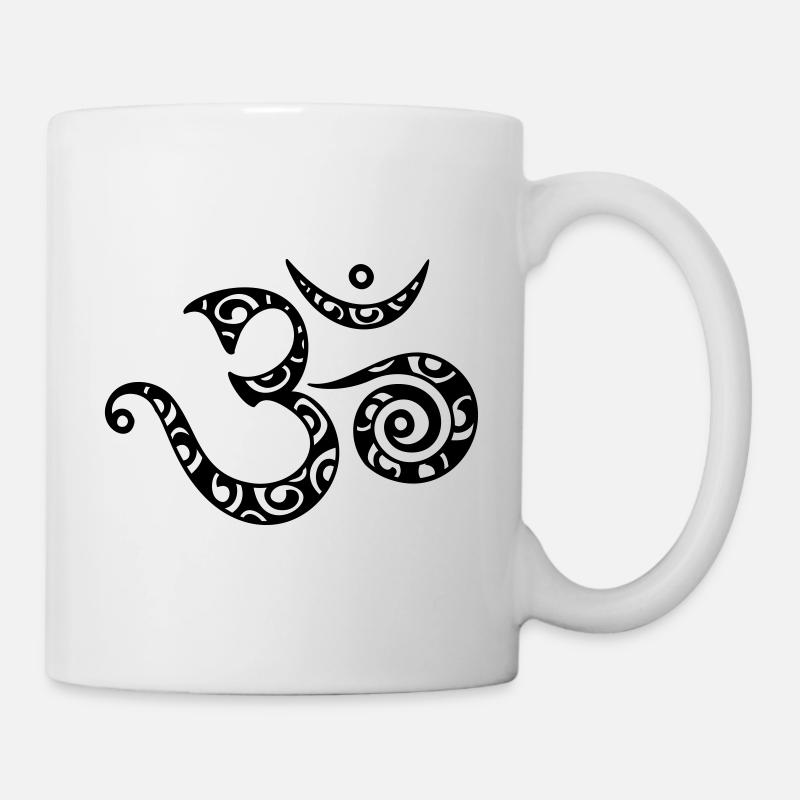 Om, Mantra, Muster, 23 Farben frei wählbar - Tasse - Weiß