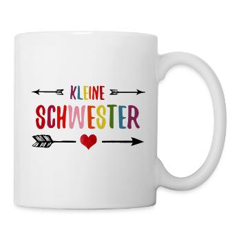 Kleine Schwester Geschwister Schwesterliebe - Tasse - Weiß - Rechts