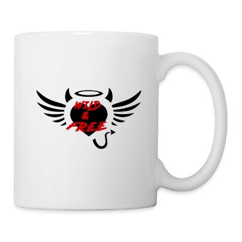 WILD & FREE Schriftzug Teufel und Engel - Tasse - Weiß - Rechts