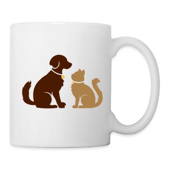 Sweet animal friends - dog and cat - dog and cat - Mug - white - Right