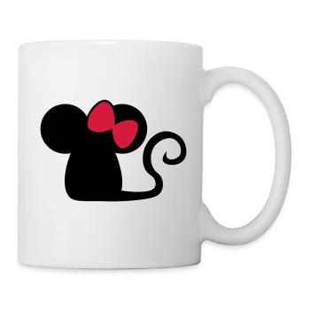 Mäuschen Schleife / mouse with bow Niedliche Maus - Tasse - Weiß - Rechts