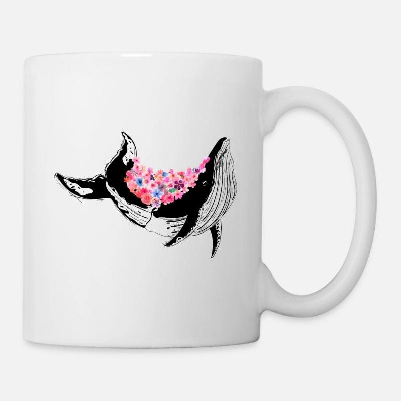 Wal mit Blumen - Tasse - Weiß