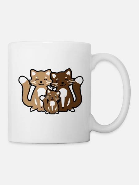 Chat famille chat famille famille de chat - Mug blanc - blanc