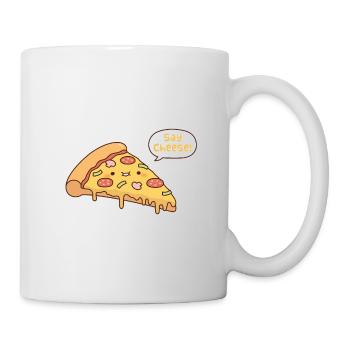 Cute Pizza Say Cheese Doodle Pun - Mug - white - Right