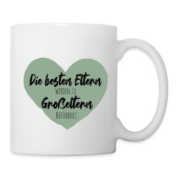 Die besten Eltern werden zu Großeltern befördert. - Tasse - Weiß - Rechts