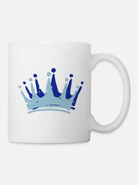 Krone Crown couronne - König - Königin - King - Tasse - Weiß