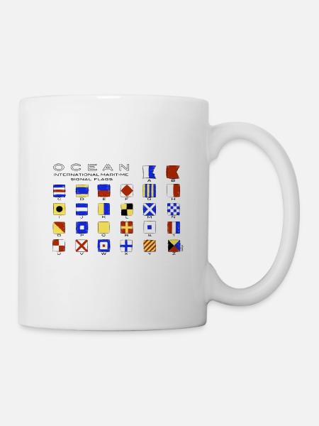 Ocean International Code Sea Flags, Marine Clothes - Mug - white