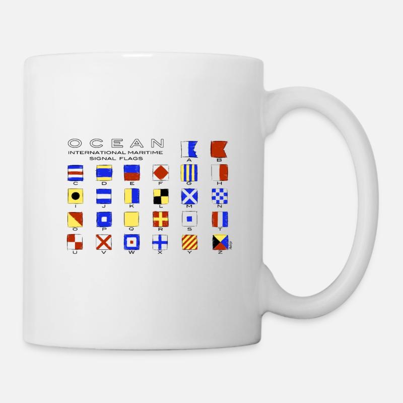 Ocean International Code Sea Flags, Marinekleidung - Tasse - Weiß
