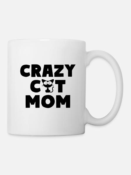 CRAZY CAT MOM Katzenbesitzer - Tasse - Weiß