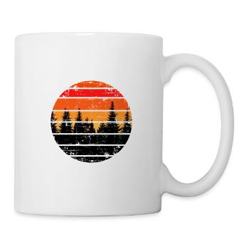 sapins forêt coucher de soleil nature - Mug blanc - blanc - Droite