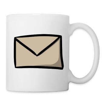 Briefsymbol Nachricht E-Mail Brief Sendung - Tasse - Weiß - Rechts