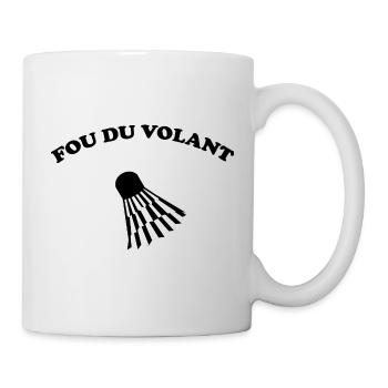 Fou du volant badminton humour cadeau homme noir - Mug blanc - blanc - Droite