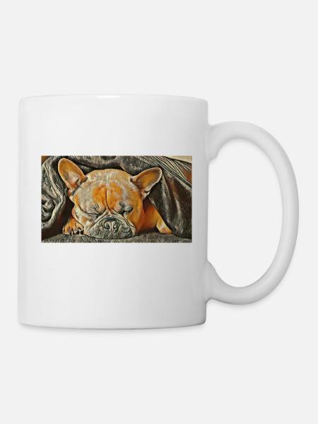 Französische Bulldoge - Tasse - Weiß