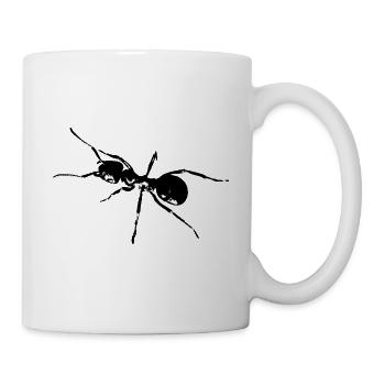 Ameise schwarz / weiss / grafik - Tasse - Weiß - Rechts