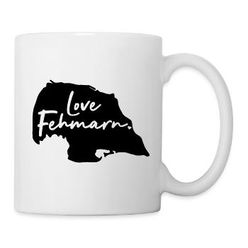 Love Fehmarn - Ostsee Deutschland Insel Silhouette - Tasse - Weiß - Rechts