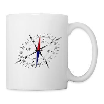 Kompass mit perspektive und schwarzer Skala - Tasse - Weiß - Rechts