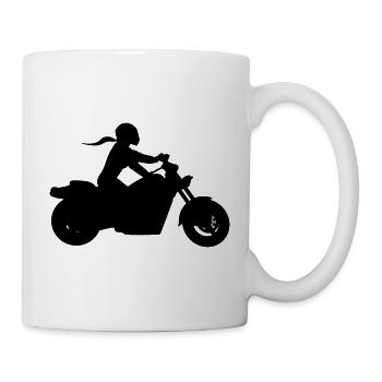 Motorradfahrerin Bikerin Chopper Frau Motorrad - Tasse - Weiß - Rechts