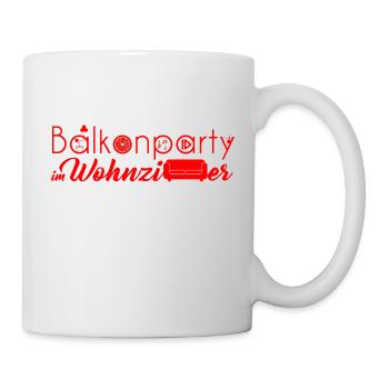 Balcony party in the living room logo - Mug - white - Right