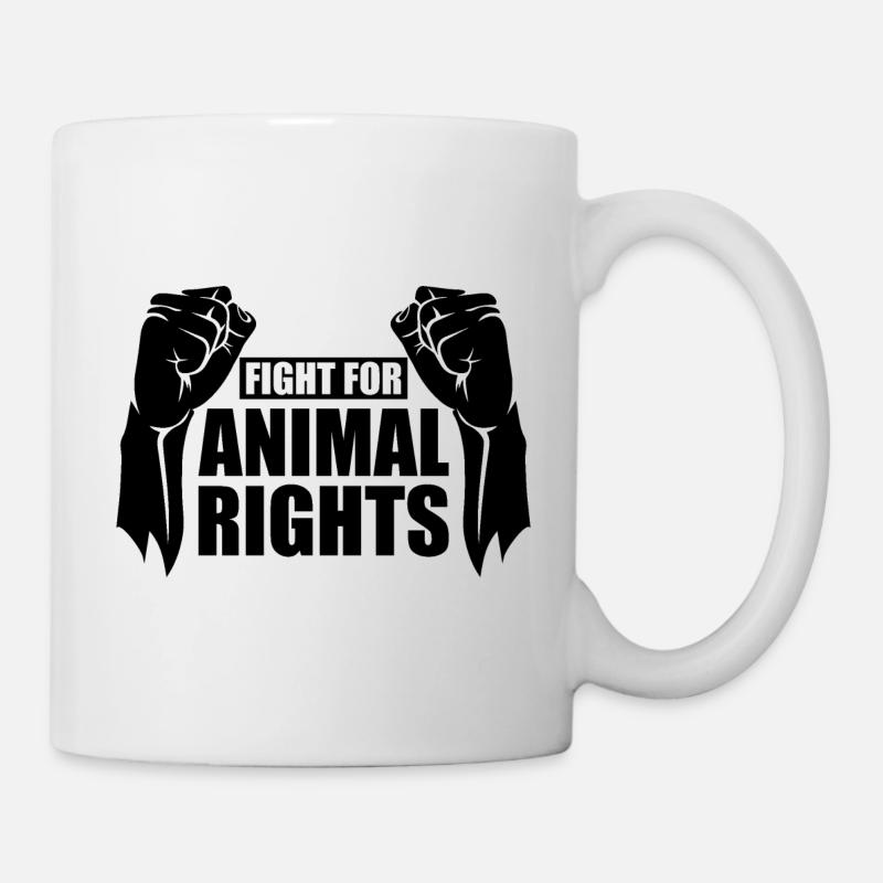ANIMAL RIGHTS VEGAN - Mug blanc - blanc