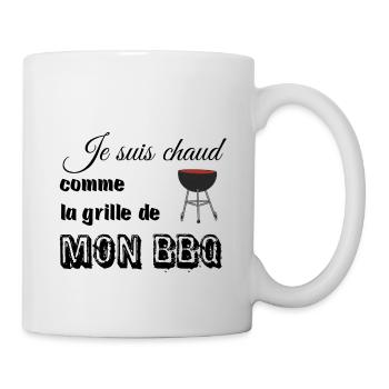 Je suis chaud comme la grille de mon barbecue - Mug blanc - blanc - Droite